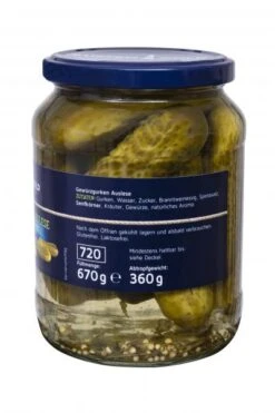 Küstengold Gewürzgurken Auslese Fein-würzig -Lebensmittel Discounter 4502040169 4250426221473 02.jpg