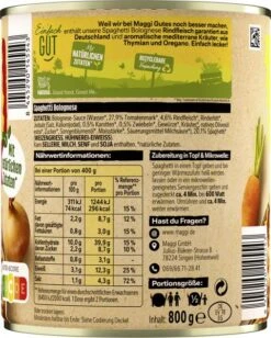 Maggi Spaghetti Bolognese -Lebensmittel Discounter 4502050084 8445290145543 03