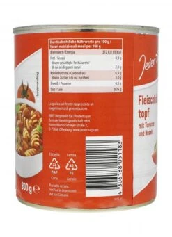 Jeden Tag Fleischbällchentopf Mit Tomaten Und Nudeln 7 Jeden Tag Fleischbällchentopf Mit Tomaten Und Nudeln -Lebensmittel Discounter 4502050604 4306188051183 03