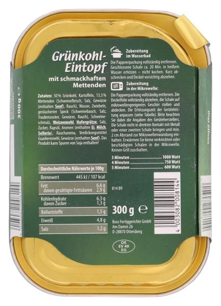 Buss Freizeitmacher Grünkohl-Eintopf 4 Buss Freizeitmacher Grünkohl-Eintopf – Bild 2