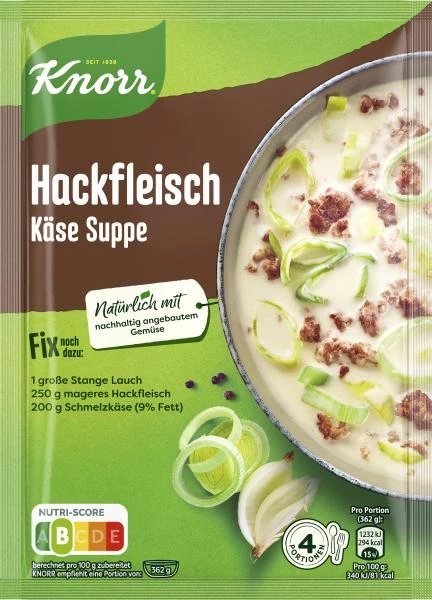 Knorr Fix Hackfleisch Käse-Suppe 3 Knorr Fix Hackfleisch Käse-Suppe