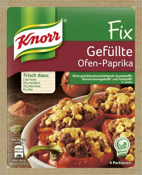 Knorr Fix Für Gefüllte Ofen-Paprika 2 Knorr Fix Für Gefüllte Ofen-Paprika