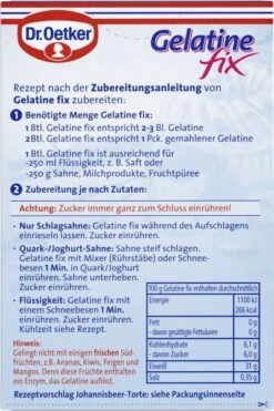 Dr. Oetker Gelatine Fix 10 Dr. Oetker Gelatine Fix -Lebensmittel Discounter 4502110630 4000521722609 03