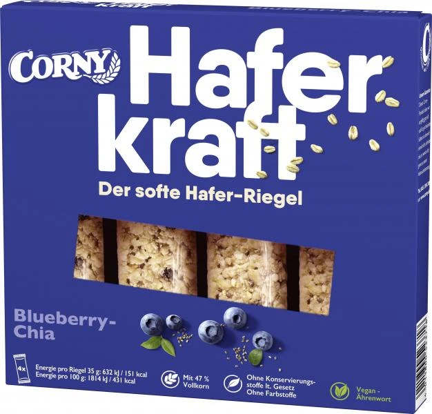 Corny Müsli-Riegel Haferkraft Blueberry-Chia 3 Corny Müsli-Riegel Haferkraft Blueberry-Chia